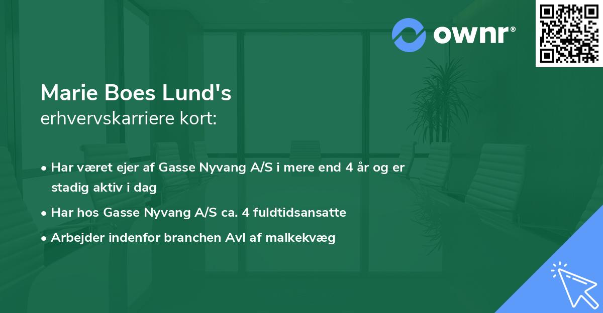 Marie Boes Lund's erhvervskarriere kort