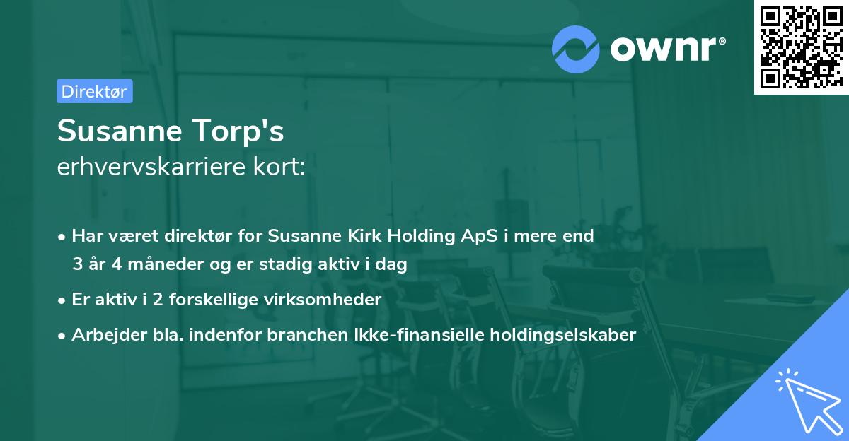 Susanne Torp's erhvervskarriere kort