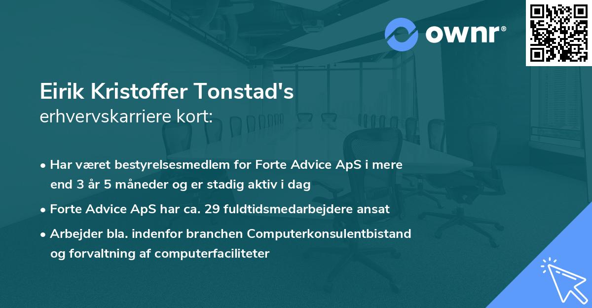 Eirik Kristoffer Tonstad's erhvervskarriere kort
