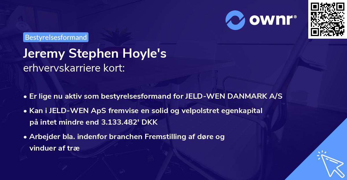 Jeremy Stephen Hoyle's erhvervskarriere kort