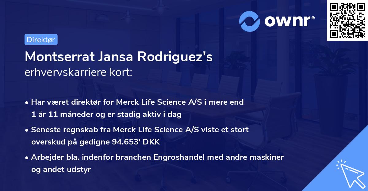 Montserrat Jansa Rodriguez's erhvervskarriere kort