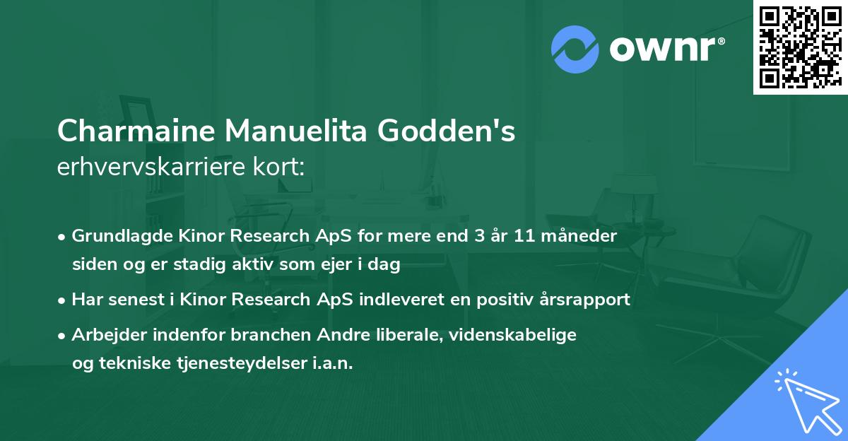 Charmaine Manuelita Godden's erhvervskarriere kort