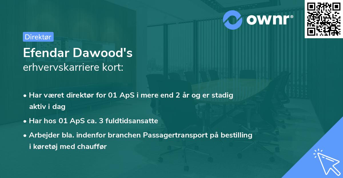 Efendar Dawood's erhvervskarriere kort
