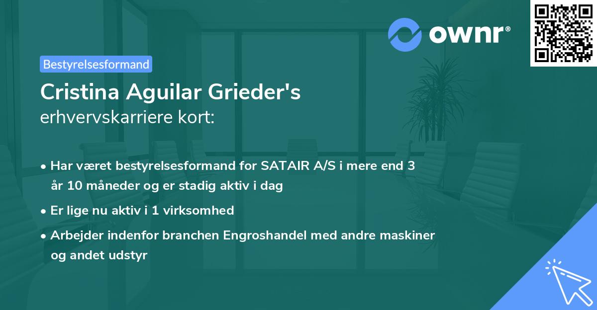 Cristina Aguilar Grieder's erhvervskarriere kort