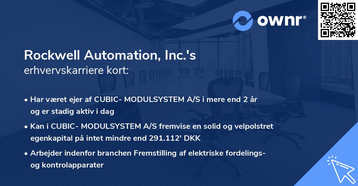 Rockwell Automation, Inc.'s erhvervskarriere kort