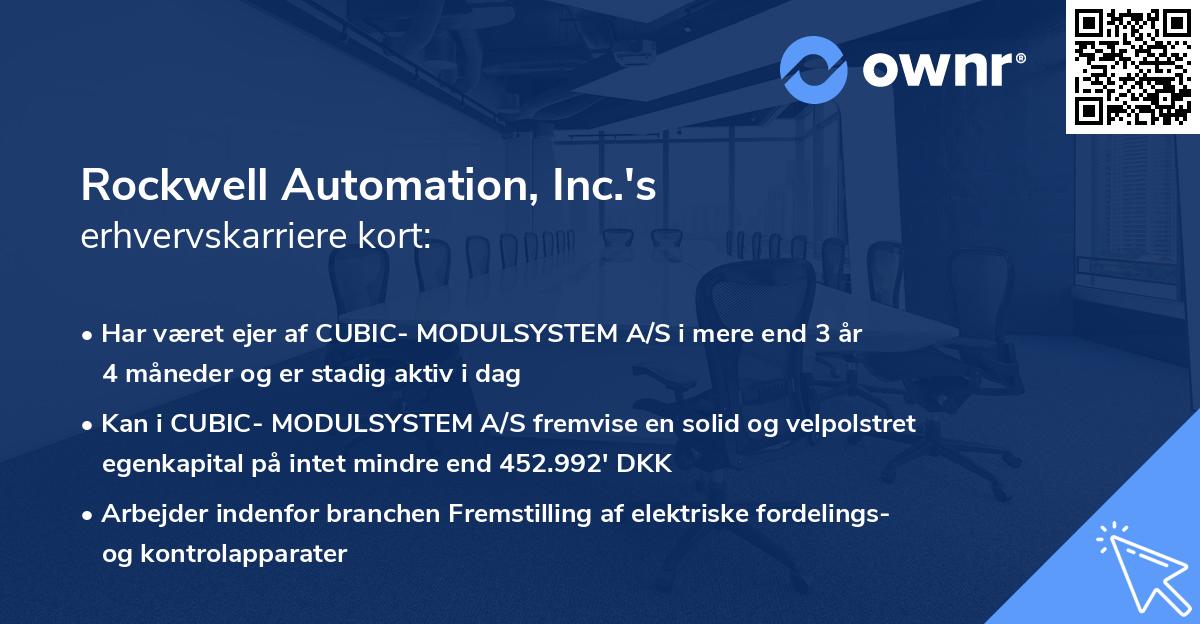 Rockwell Automation, Inc.'s erhvervskarriere kort