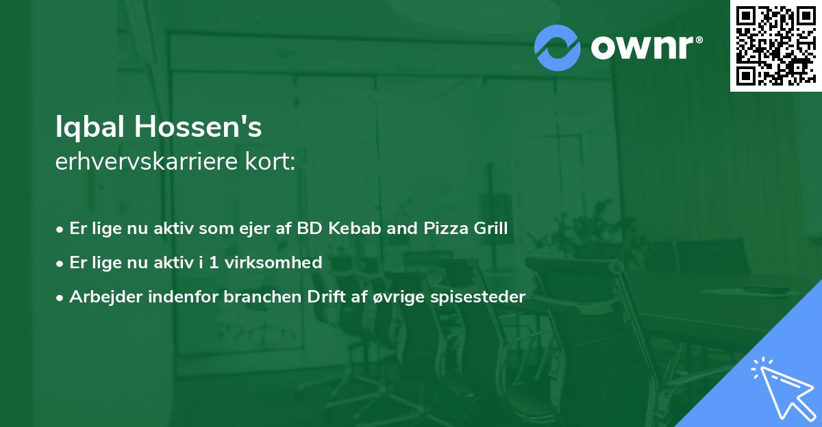 Iqbal Hossen's erhvervskarriere kort