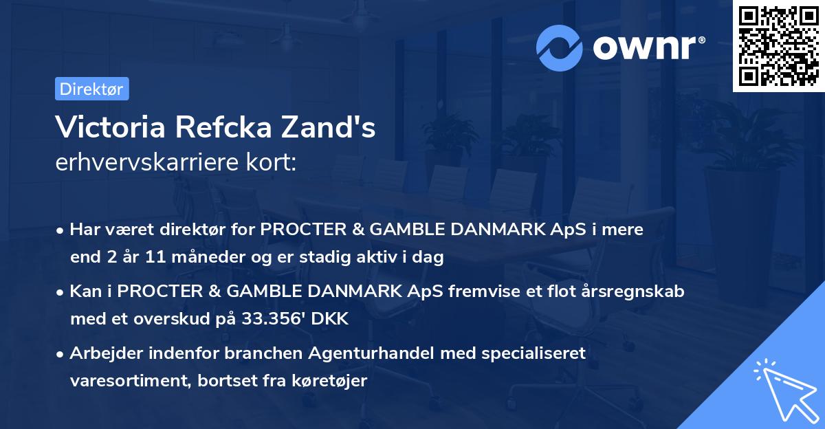 Victoria Refcka Zand's erhvervskarriere kort