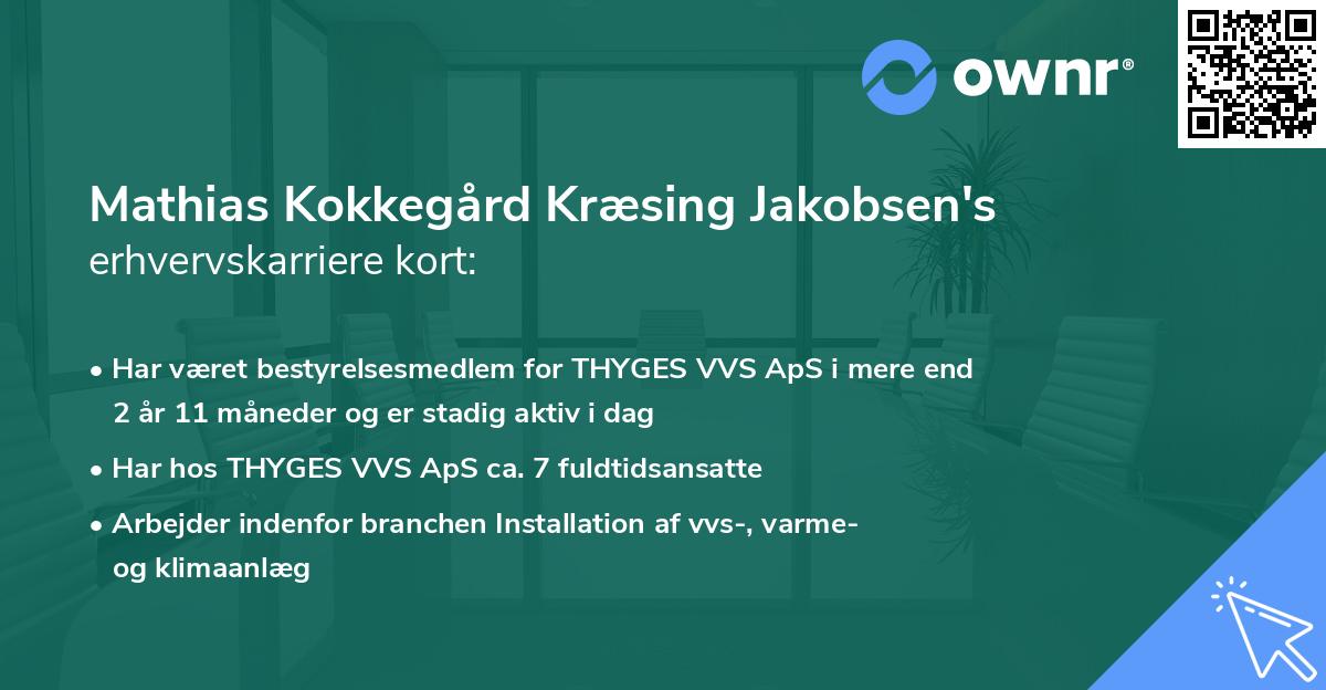 Mathias Kokkegård Kræsing Jakobsen's erhvervskarriere kort