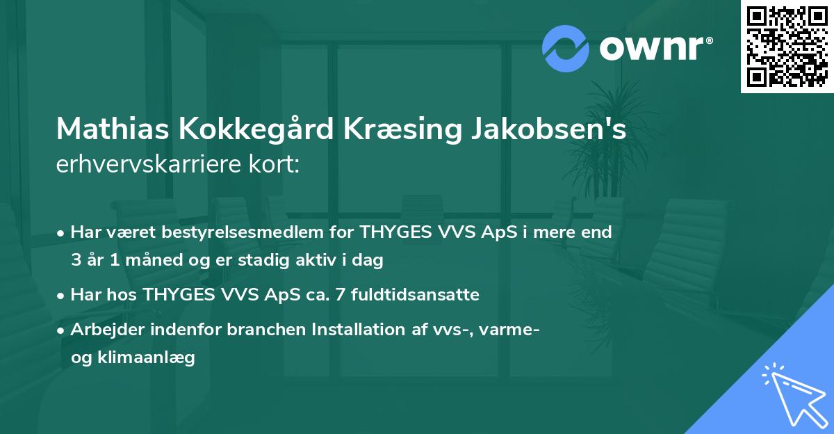 Mathias Kokkegård Kræsing Jakobsen's erhvervskarriere kort
