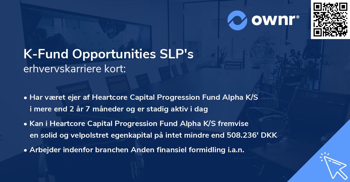 K-Fund Opportunities SLP's erhvervskarriere kort