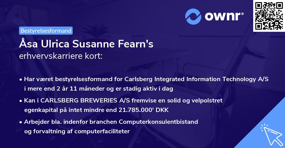 Åsa Ulrica Susanne Fearn's erhvervskarriere kort