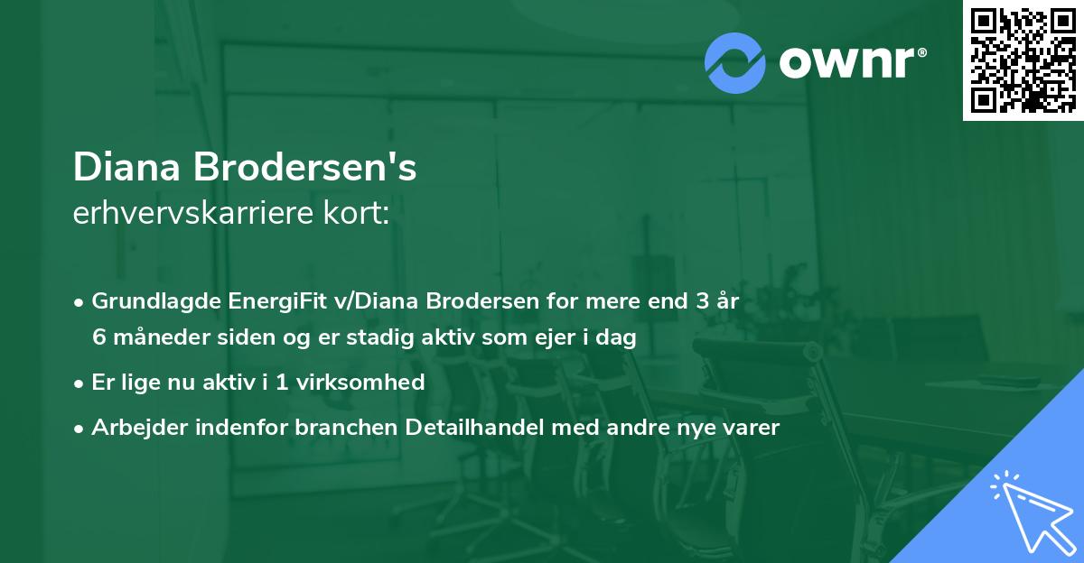 Diana Brodersen's erhvervskarriere kort