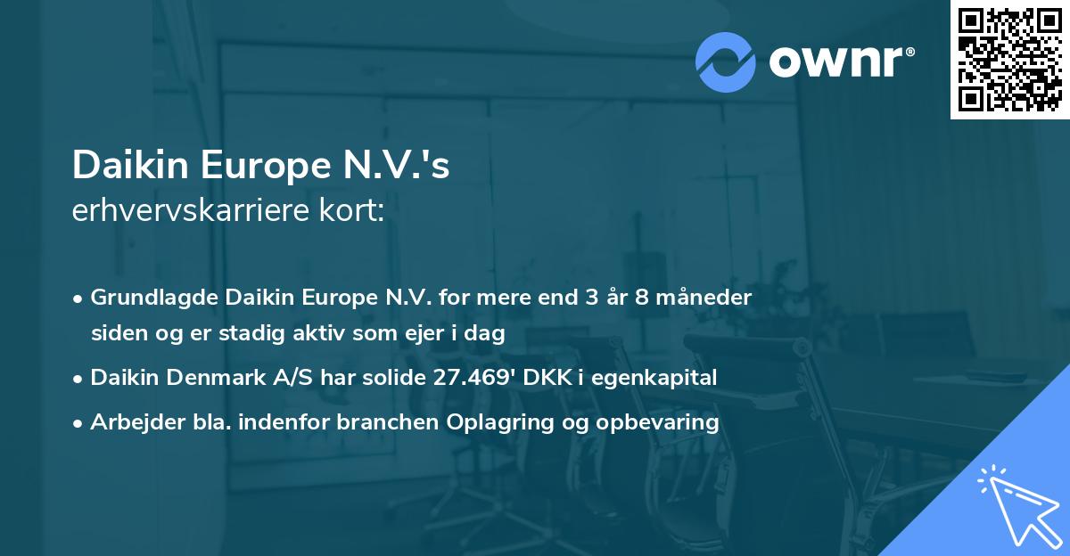 Daikin Europe N.V.'s erhvervskarriere kort