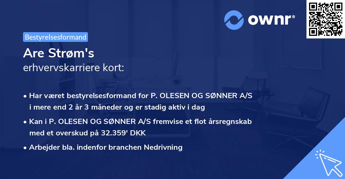 Are Strøm's erhvervskarriere kort