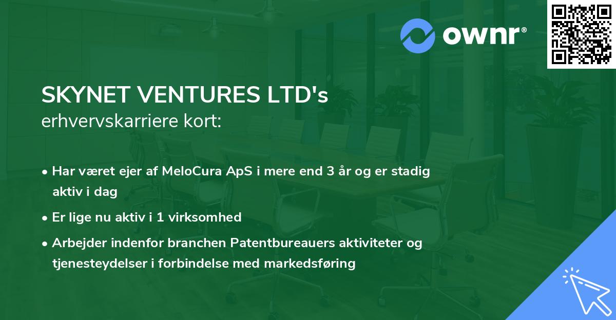 SKYNET VENTURES LTD's erhvervskarriere kort