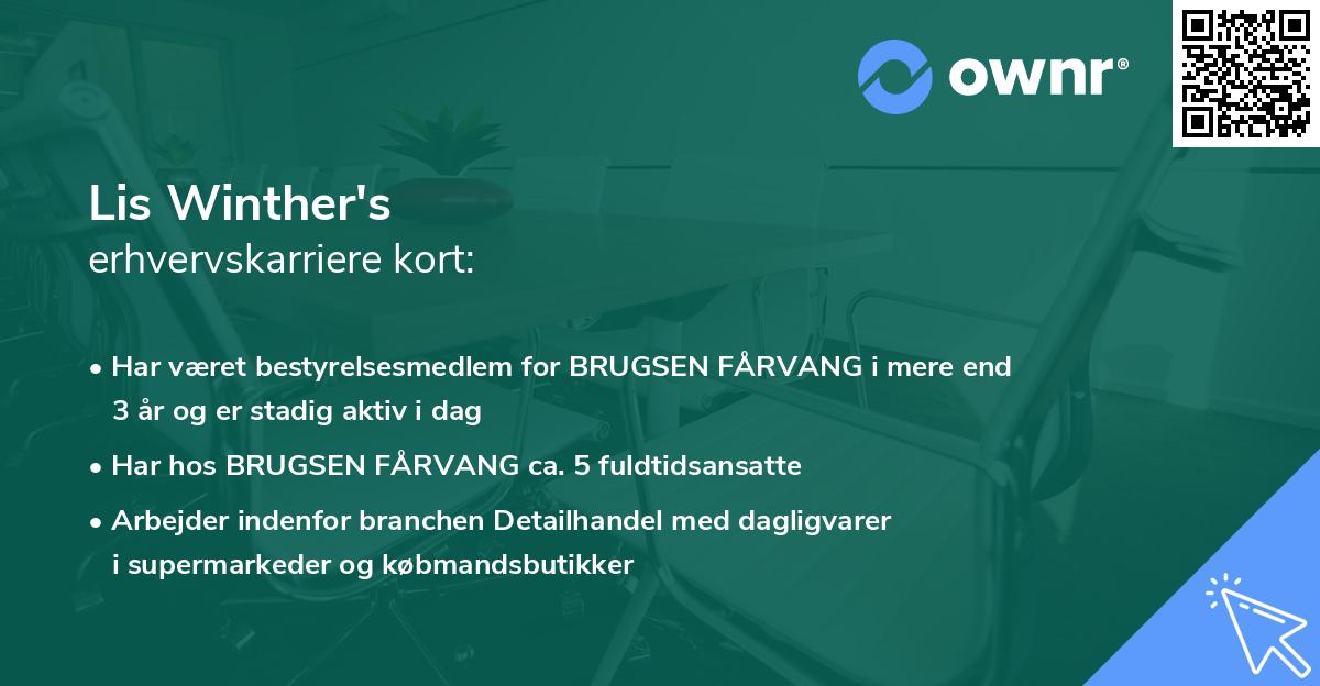 Lis Winther's erhvervskarriere kort