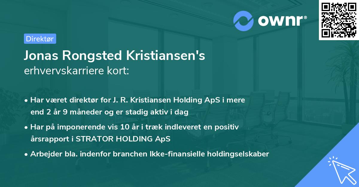 Jonas Rongsted Kristiansen's erhvervskarriere kort