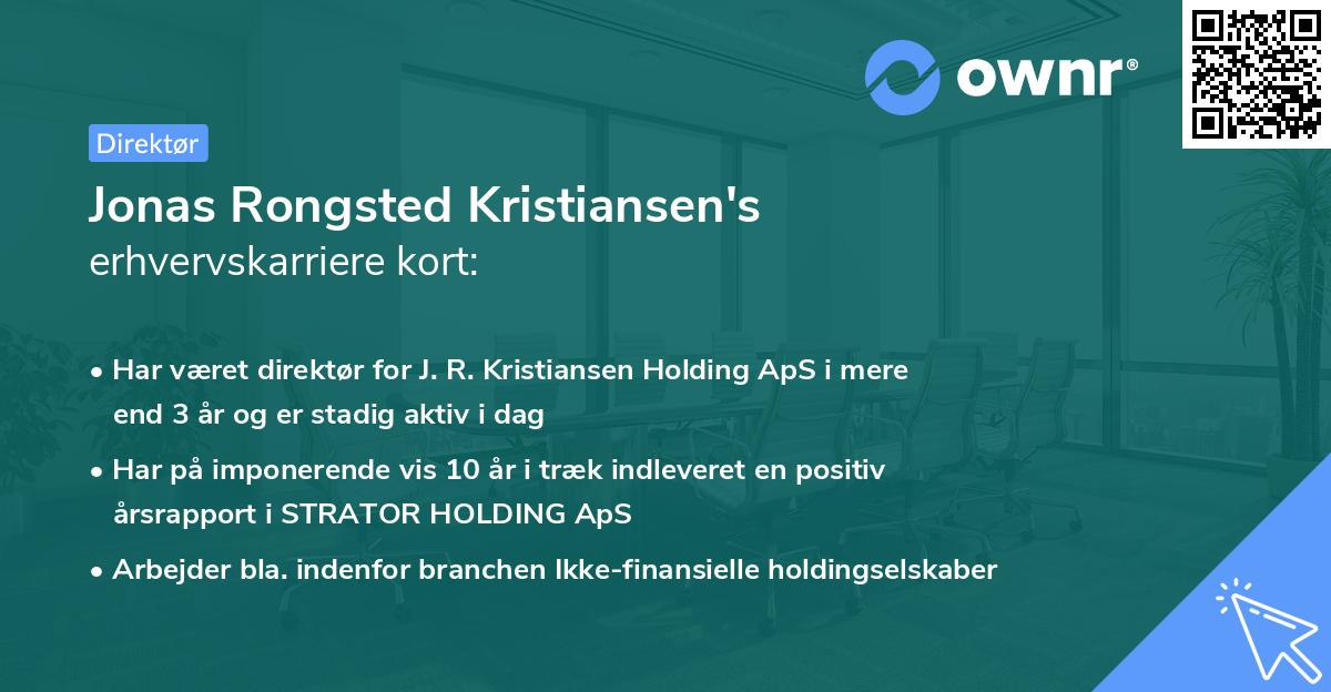 Jonas Rongsted Kristiansen's erhvervskarriere kort