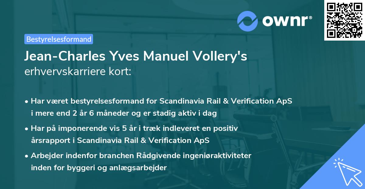 Jean-Charles Yves Manuel Vollery's erhvervskarriere kort