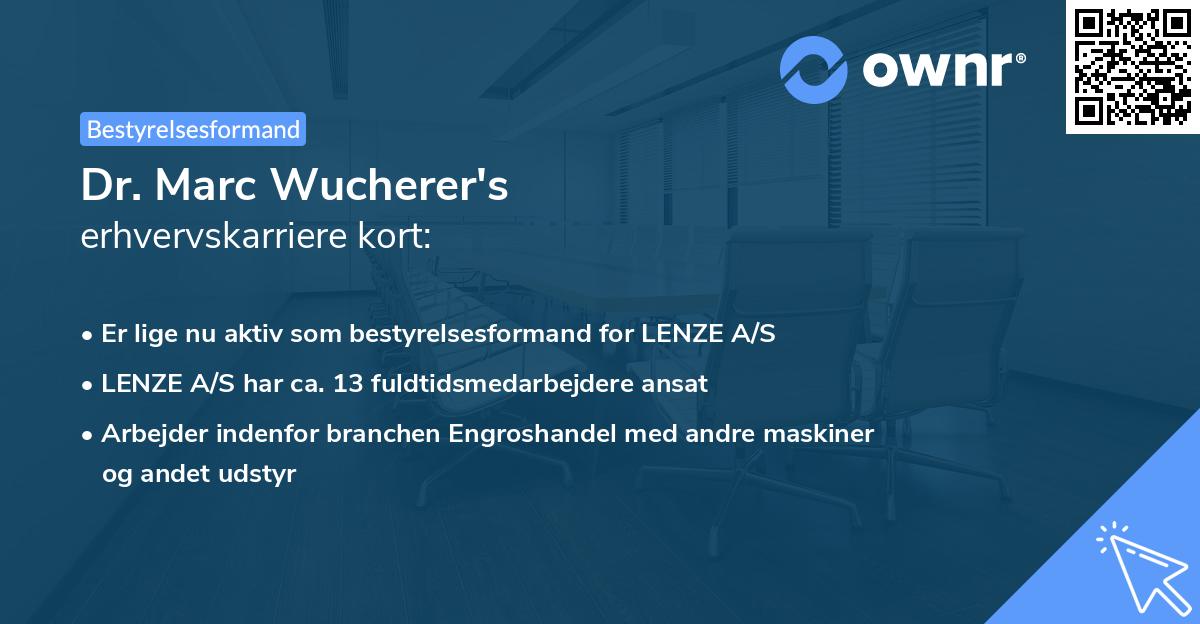 Dr. Marc Wucherer's erhvervskarriere kort