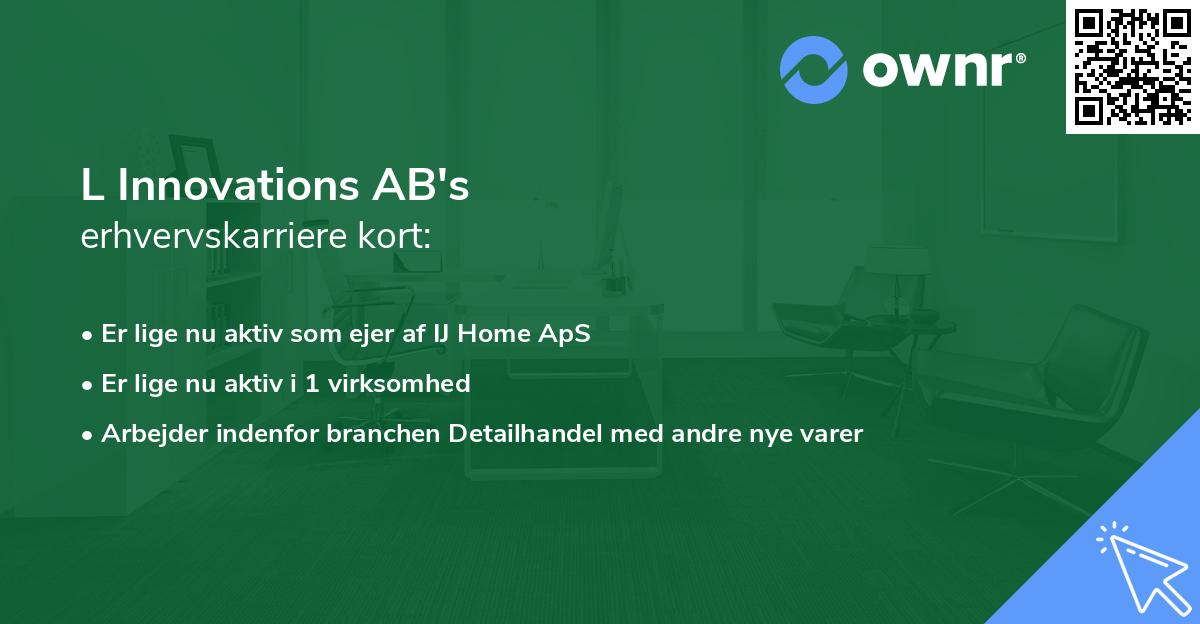 L Innovations AB's erhvervskarriere kort
