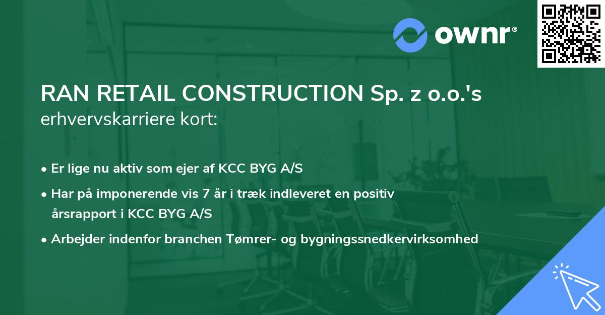 RAN RETAIL CONSTRUCTION Sp. z o.o.'s erhvervskarriere kort