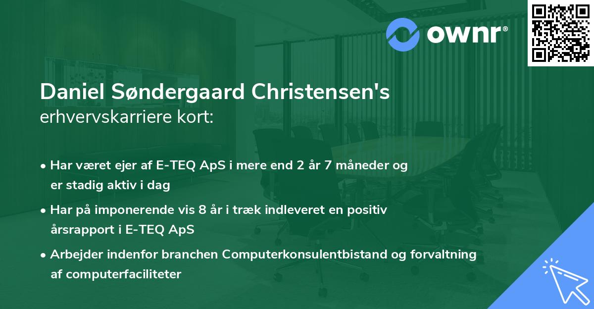 Daniel Søndergaard Christensen's erhvervskarriere kort
