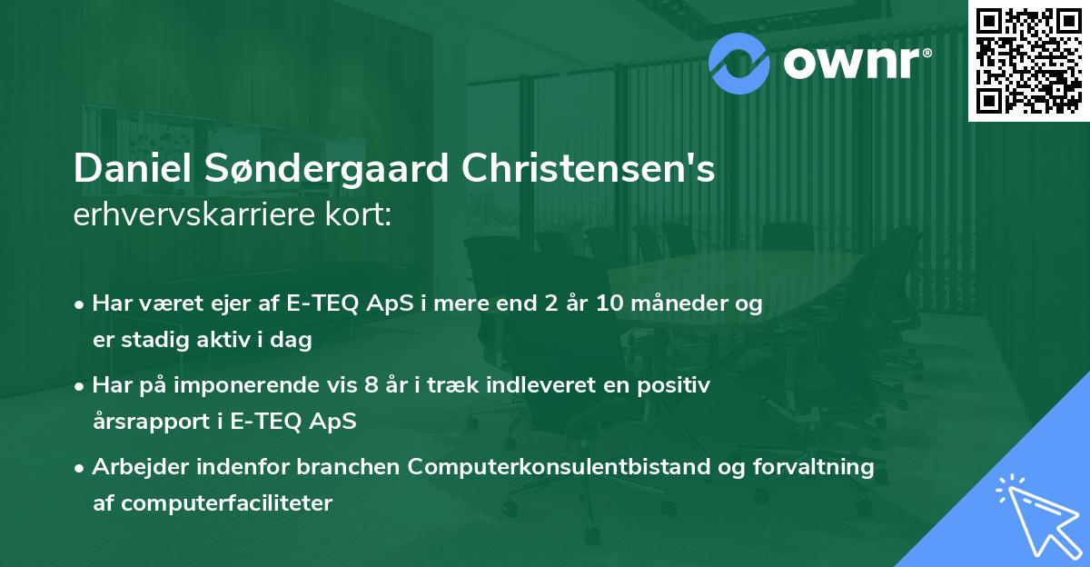 Daniel Søndergaard Christensen's erhvervskarriere kort