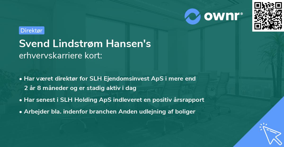 Svend Lindstrøm Hansen's erhvervskarriere kort