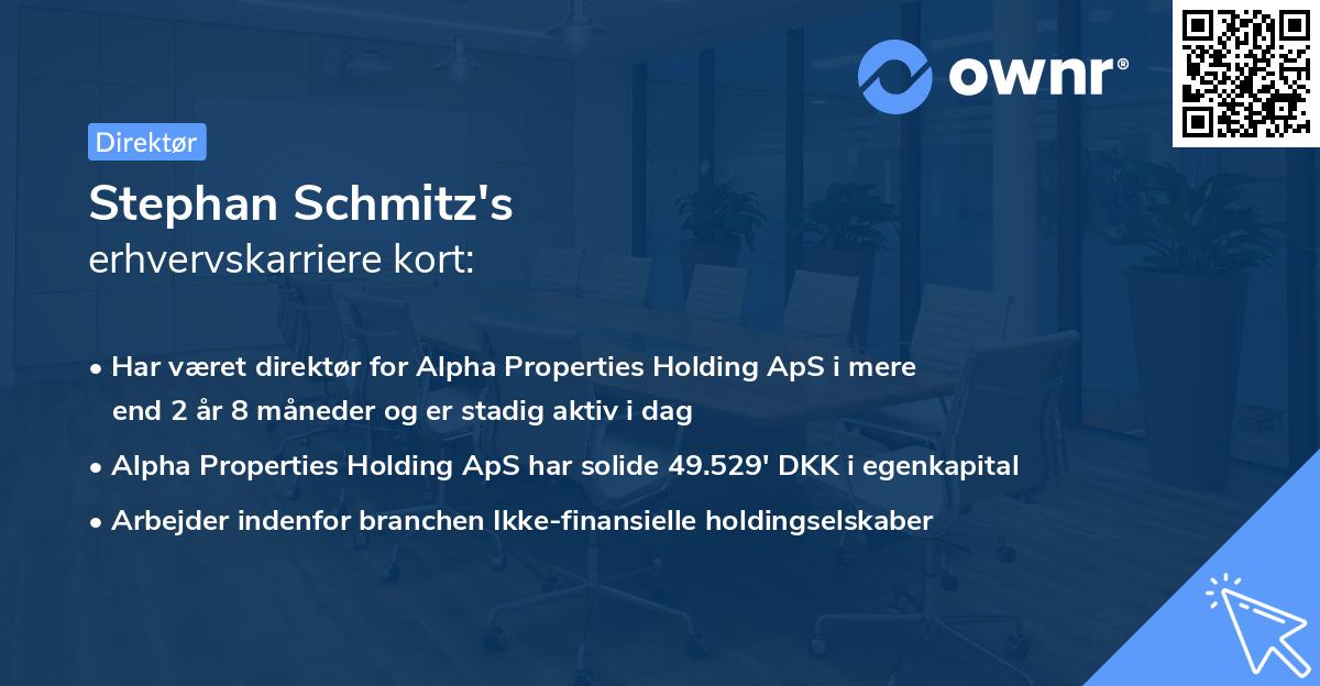 Stephan Schmitz's erhvervskarriere kort