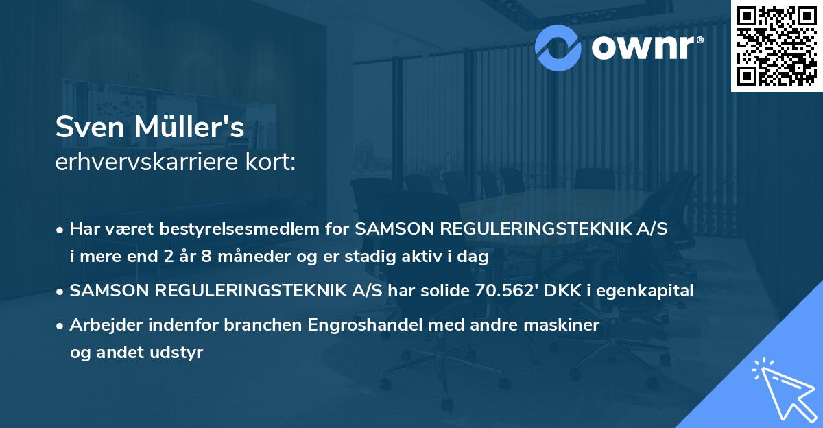 Sven Müller's erhvervskarriere kort