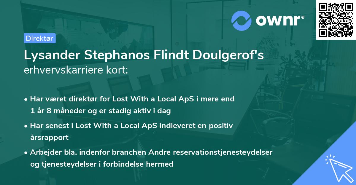 Lysander Stephanos Flindt Doulgerof's erhvervskarriere kort