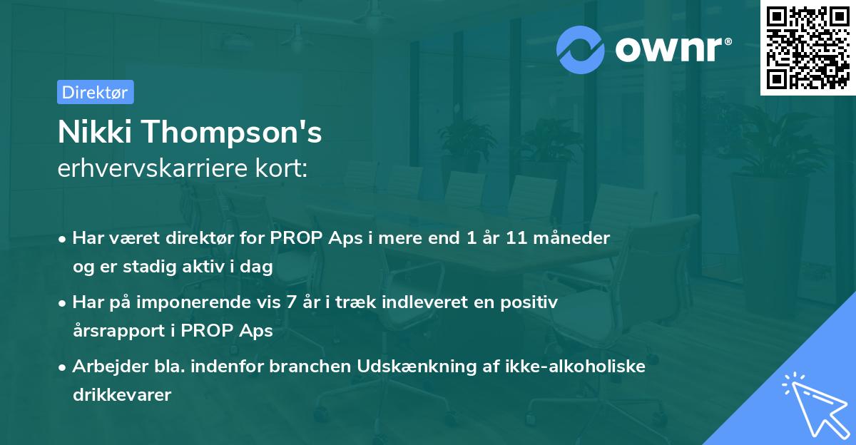 Nikki Thompson's erhvervskarriere kort