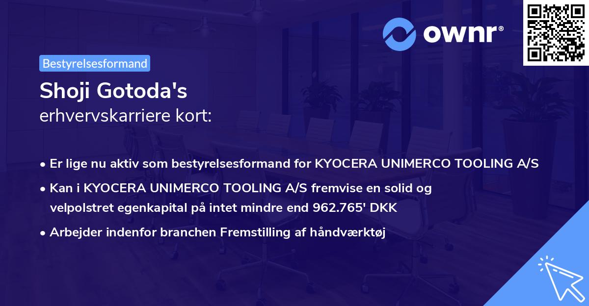 Shoji Gotoda's erhvervskarriere kort