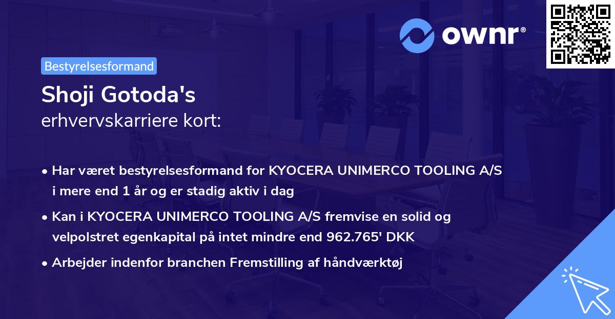 Shoji Gotoda's erhvervskarriere kort