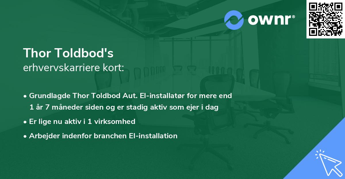 Thor Toldbod's erhvervskarriere kort