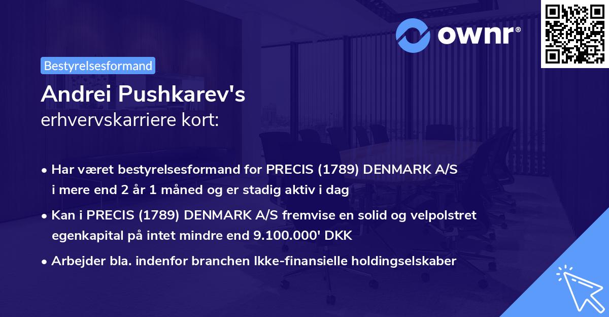 Andrei Pushkarev's erhvervskarriere kort