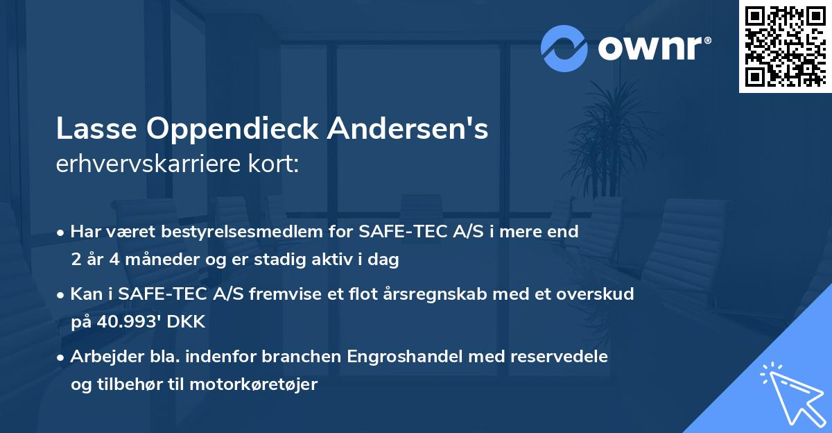 Lasse Oppendieck Andersen's erhvervskarriere kort