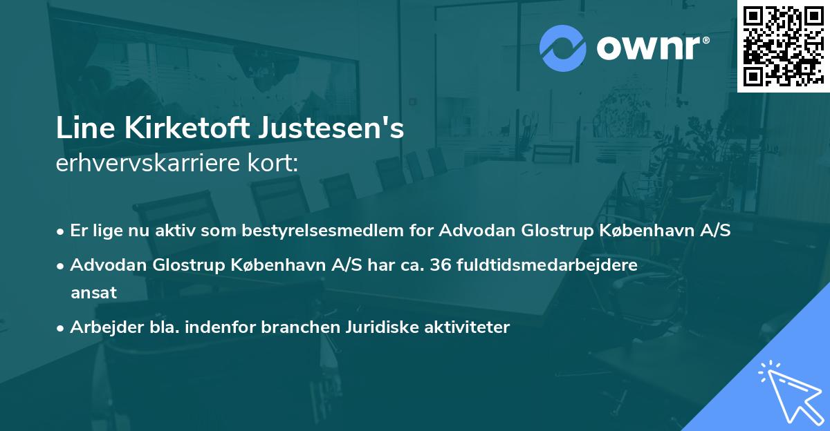 Line Kirketoft Justesen's erhvervskarriere kort