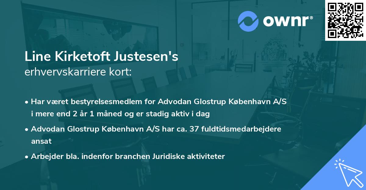 Line Kirketoft Justesen's erhvervskarriere kort