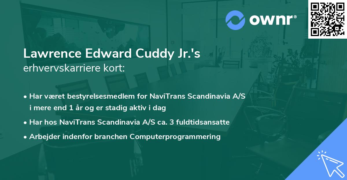 Lawrence Edward Cuddy Jr.'s erhvervskarriere kort