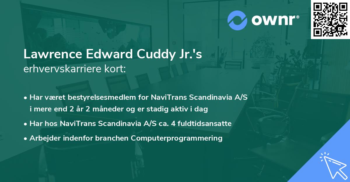 Lawrence Edward Cuddy Jr.'s erhvervskarriere kort