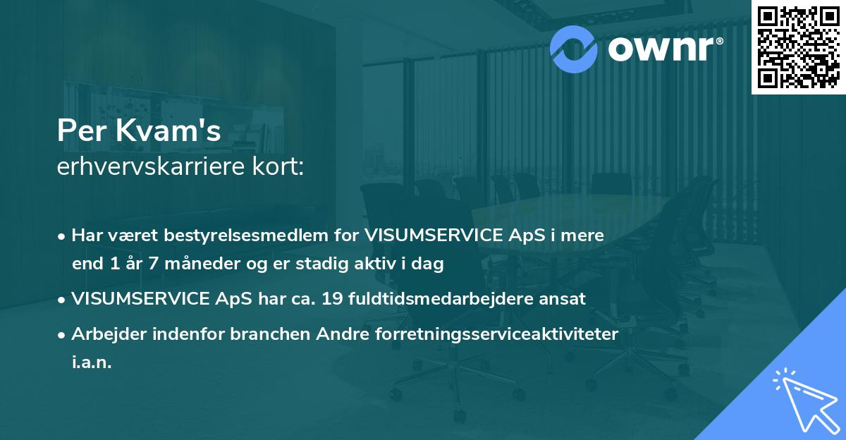 Per Kvam's erhvervskarriere kort