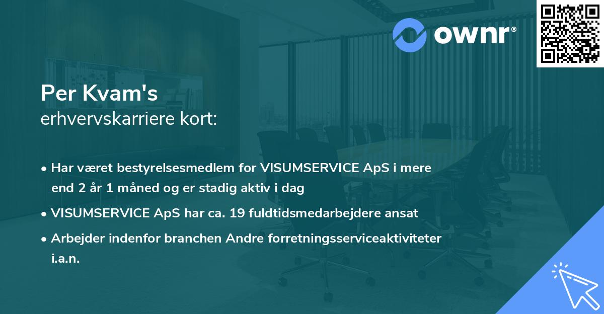 Per Kvam's erhvervskarriere kort
