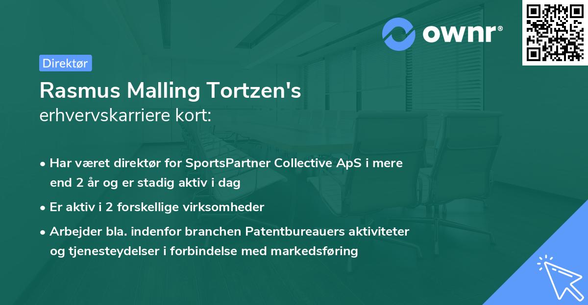 Rasmus Malling Tortzen's erhvervskarriere kort