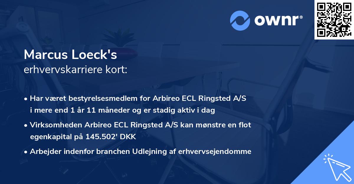 Marcus Loeck's erhvervskarriere kort