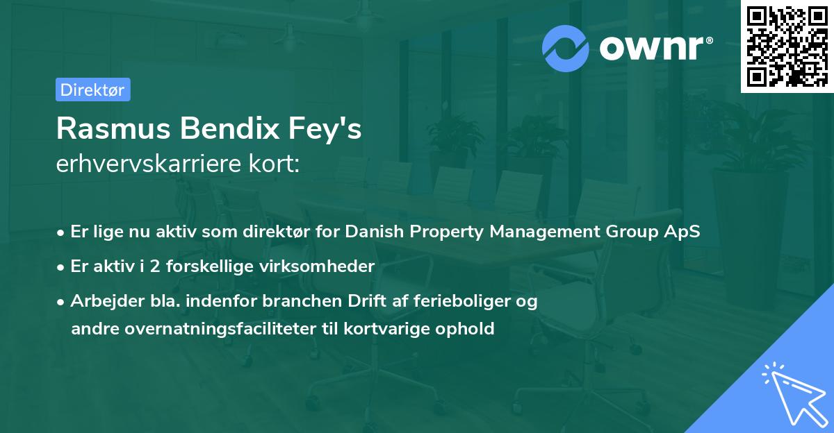 Rasmus Bendix Fey's erhvervskarriere kort