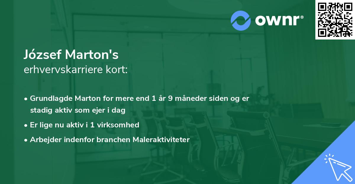 József Marton's erhvervskarriere kort