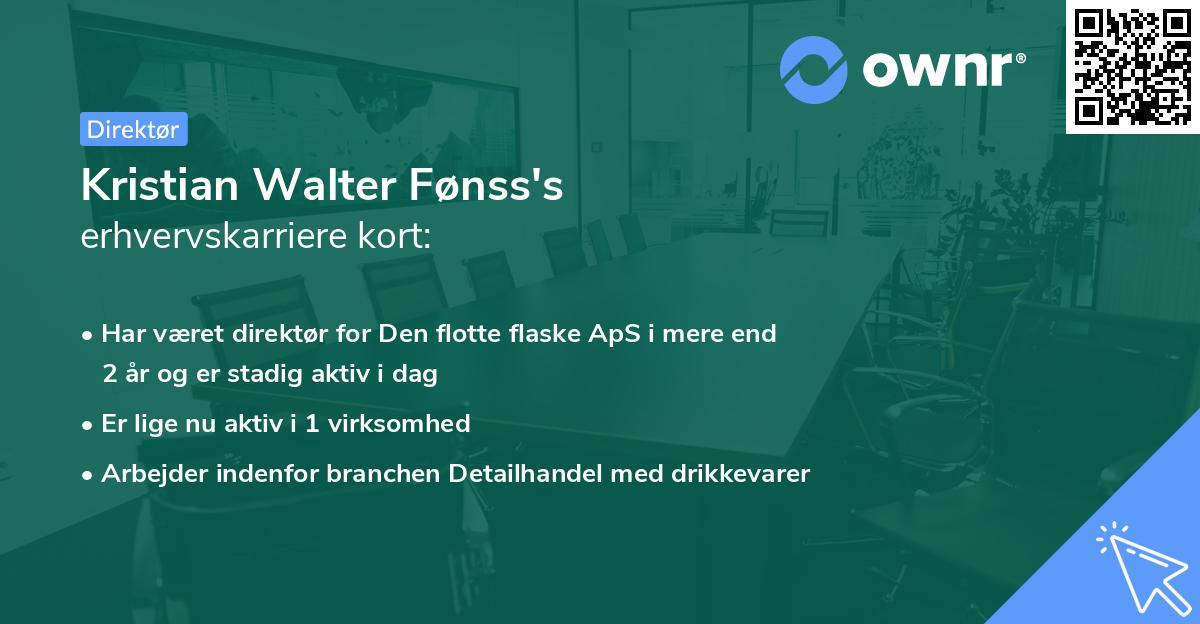 Kristian Walter Fønss's erhvervskarriere kort